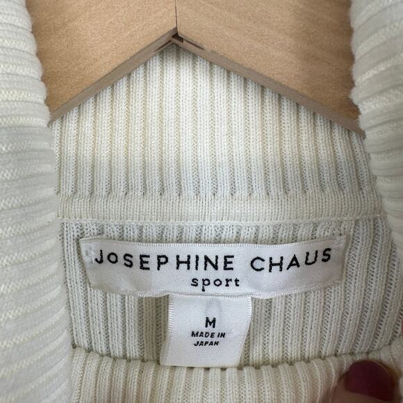 Josephine Chaus Sport Top Women's Ivory Cream Medium Ribbed Turtleneck Sweater - Picture 9 of 10